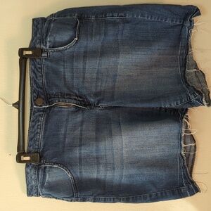 Lane Bryant Denim Bermuda Shorts Blue Tattered Hem Stretch Women's Size 20